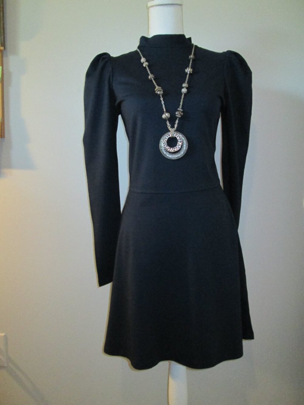 Opening Ceremony by Chloë Sevigny Navy Blue Mock Neck Dress NWT M - Picture 4 of 10